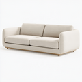Canapé 2 places 180 cm tissu beige pieds en bois style contemporain