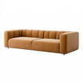 Canapé 3 places 240 x 100 x 75 cm en tissu camel style moderne