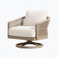 Fauteuil 78 x 82 x 86 cm en bois naturel et cordage beige pivotant contemporain