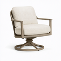 Fauteuil pivotant 75 x 80 x 90 cm en bois et fibres tressées beige style contemporain