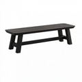 Banc de jardin 180 x 35 x 45 cm en bois noir à lattes style contemporain