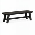 Banc de jardin 120 x 35 x 45 cm en plastique noir style contemporain
