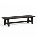 Banc de jardin 180 x 35 x 45 cm en bois noir à lattes style contemporain